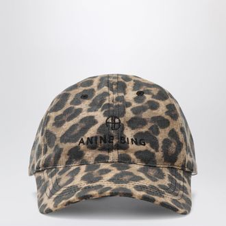 Anine Bing Jeremy Leopard Print Baseball Cap
