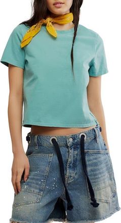Free People Everyday Cotton T-Shirt in Mineral Blue at Nordstrom, Size Large
