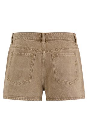 Pinko Womens Denim Shorts With Beige Studs Beige-Macrocistide Cotton