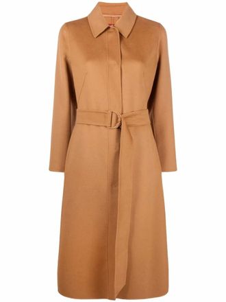 Max Mara Mantel met ceintuur - Bruin