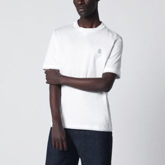 Brunello Cucinelli White T-shirt with faux layering effect