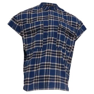 Fear of God Fear of God Checkered Flannel Vest in Blue Cotton