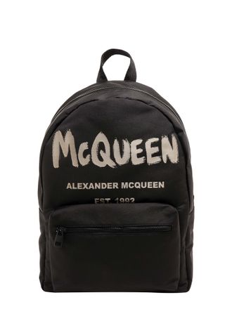 Alexander McQueen Metropolitan Nylon Backpack With Graffiti Print