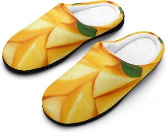 Generic Fruit Pattern Cotton Slippers for Women Indoor Outdoor Slipper Slip-On Memory Foam Home Shoes