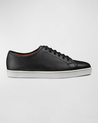 John Lobb Mens Textured Leather Low-Top Sneakers