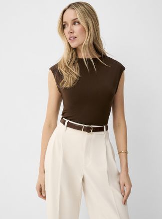 Contemporaine Womens Cap-sleeve ultra-flowy T-shirt