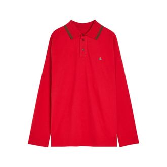 Vivienne Westwood Tops, Heren, Rood, M, Katoen, Lange Mouwen Polo