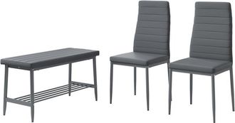 Vicco Banco Y Silla Grand, Gris, 85 X 46.5 Cm Juego De 3 Piezas