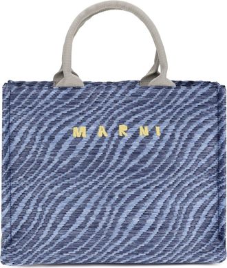 Marni Womens Tote Bag Vivid Blue Fabric Shoulder