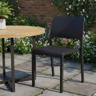 Dmora Dmora Chaise Monobloc Empilable, Made In Italy, Couleur Anthracite, Dimensions 52,50 X 82 X 46,50 Cm