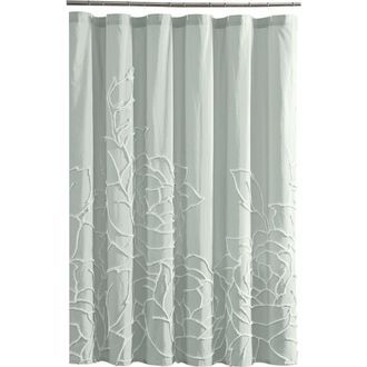 Peri Home Chenille Rose Shower Curtain in Green at Nordstrom