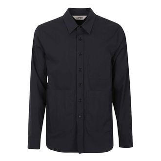 Aspesi Casual Shirts, male, Blue, Size: XL Comfort nylon and cotton poplin shirt