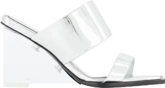 Alexander McQueen Leather sandals - Dames - Muiltjes - Grijs - 37 EU - Schoenen