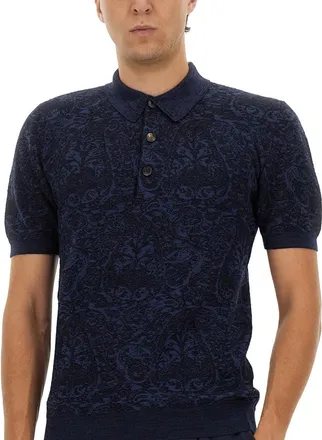 Etro Pegasus Embroidery Polo Shirt - Blue