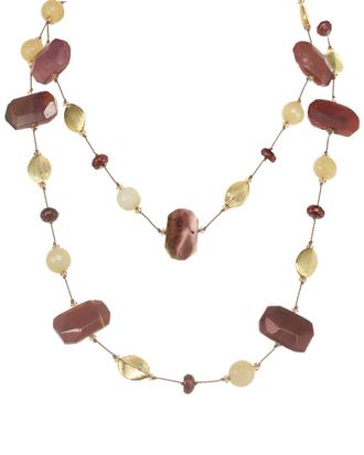 Margo Morrison Vermeil Gemstone & Pearl Necklace