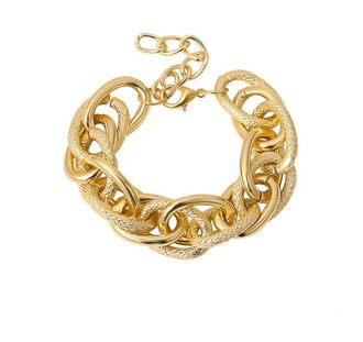Liv Oliver 18K Gold Textured Link Chunky Bracelet