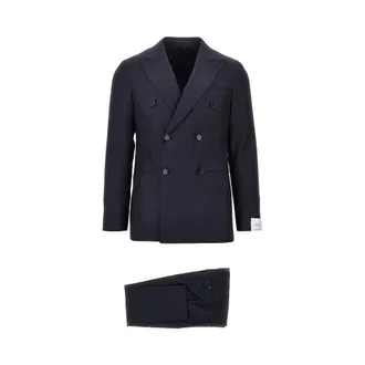 Caruso Aida double-breasted wool tailored suit Man 48