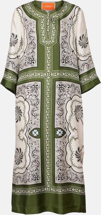 La DoubleJ Mirage Placee printed silk twill kaftan