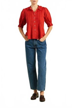 Trovata Jess Blouse In Crimson Check