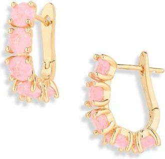 Cara Cubic Zirconia Hoop Earrings in Pink at Nordstrom Rack