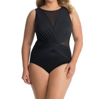 Miraclesuit Plus Size High Neck Palma One Piece Swimsuit In Black