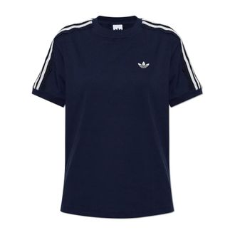 adidas Camiseta con 3 Rayas de Encaje - Tops - Mujer - Azul - XS