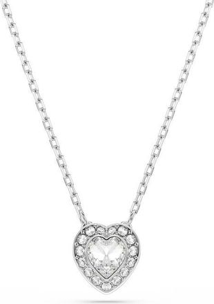 Swarovski x Ariana Grande Angelic Crystal Heart Halo Pendant Necklace in White/Silver at Nordstrom