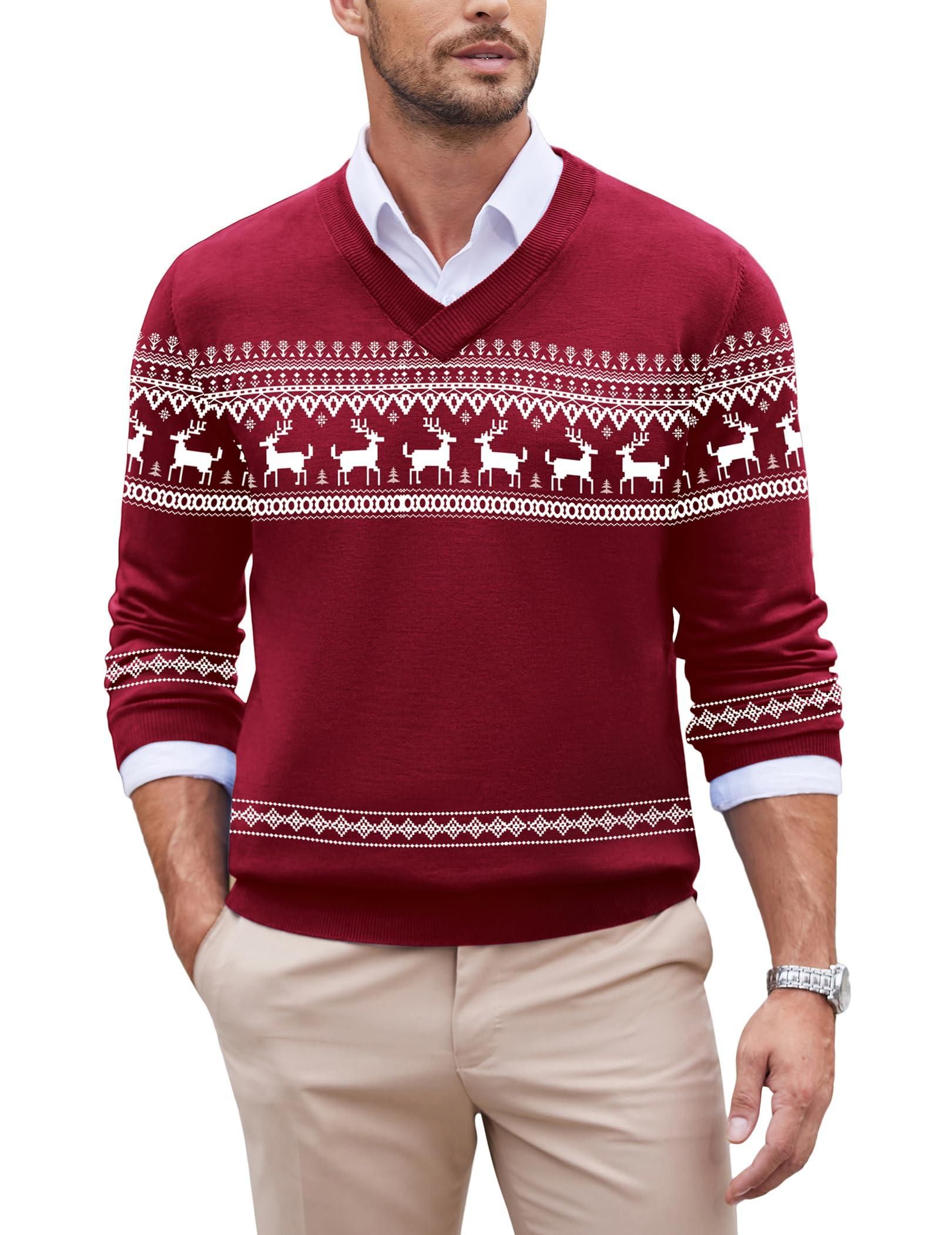 Coofandy Herren Pullover V-Ausschnitt Warm Slim Fit Pullover