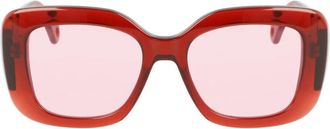 Lanvin Vierkante Acetaat Zonnebril - Dames - Zonnebrillen - Rood - ONE Size - Accessoires