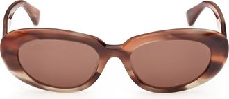 Max Mara 53mm Oval Sunglasses in Caramel at Nordstrom