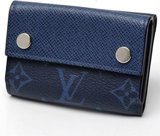Louis Vuitton Blue Taigarama Wallet (Tri-Fold) (Pre-Owned)