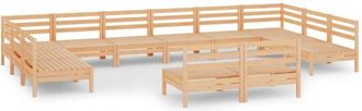 vidaXL 12 Piece Garden Lounge Set Solid Wood Pine vidaXL