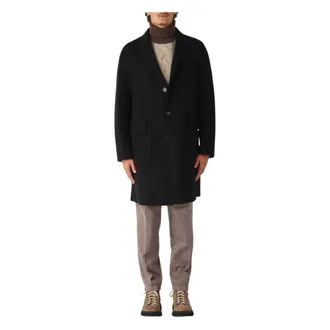 Palt&ograve; Heren, Mantels, Zwart, Maat: M Leer