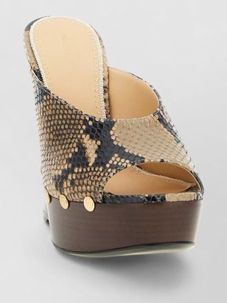 Magda Butrym peep toe mules snake print studs
