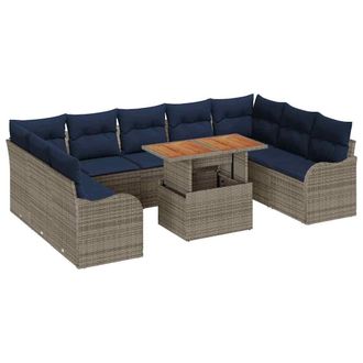 vidaXL Conjunto De Sof&aacute; De Jard&iacute;n 10 Uds. 9-n&uacute;mero De Plazas Vidaxl