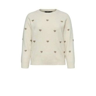 Vero Moda Curve trui met hartjes gebreid