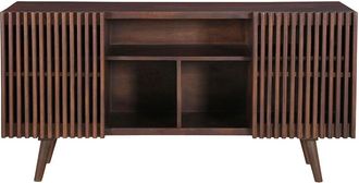 Miliboo Aparador De Madera Maciza De Mango Oscuro Con 2 Puertas Correderas 140 Cm Alba