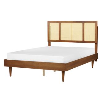 Beliani Cama Con Somier Moderno Cabecero Trenza Vienesa Madera De Caucho Clara 140 X 200 Cm Auray
