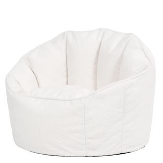 Icon Brand Puf sill&oacute;n con forma de concha de tejido boucl&eacute;, marfil