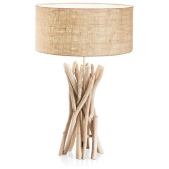 Ideal Lux Ideal Lux Driftwood - L&aacute;mpara De Mesa 1 Light Marr&oacute;n, Beige Con Pantalla, E27