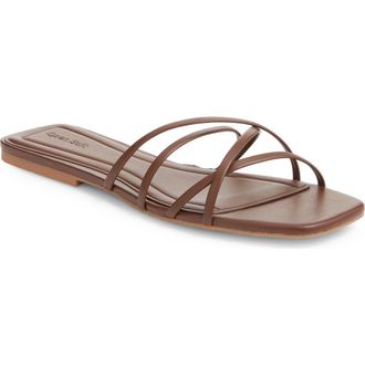 Open Edit Korva Slide Sandal in Brown Chocolate at Nordstrom Rack, Size 5.5