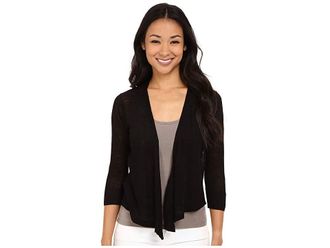 Nic+Zoe Petite 4 Way Cardy Womens Sweater Black Onyx : PP, Linen/Viscose