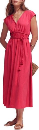 Boden Heidi Ruched Jersey Midi Dress in Ash Red at Nordstrom, Size 14