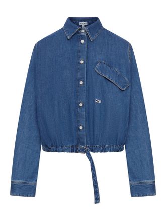 Loewe CROPPED DENIM SHIRT WITH DRAWSTRING AT THE BOTTOM - Loewe - Woman