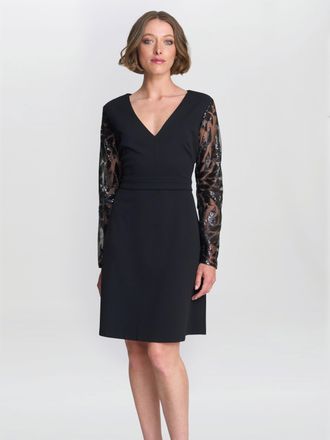 Gina Bacconi Womens Angie Black Cocktail Dress - Size 10 UK
