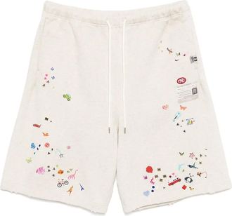 Miharayasuhiro Shorts met grafische print - Beige