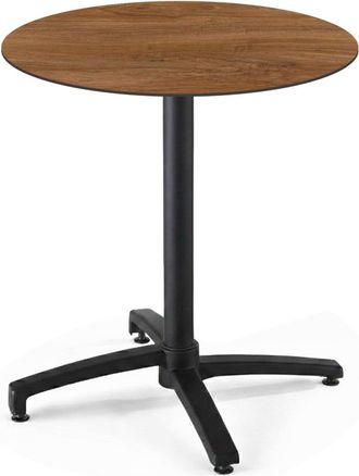 Oviala Mesa de bistr&oacute; de jard&iacute;n redonda e inclinable 70 cm roble oscuro