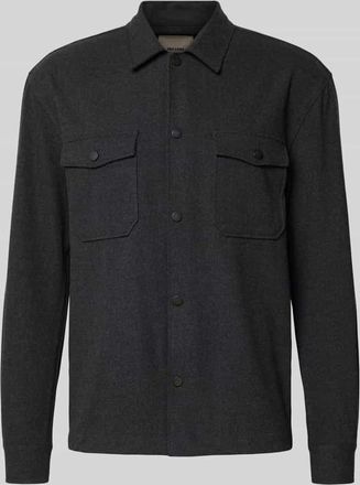 Only & Sons Regular Fit Hemdjacke mit Viskose-Anteil Modell MARK in Dunkelgrau Melange, Größe XXL