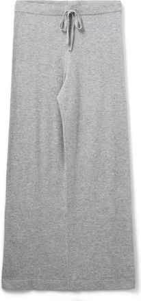 Sofie Schnoor Grijze Melange Elastische Taille Broek - Dames - Wijde Broeken - Grijs - XL - Wol - Broeken