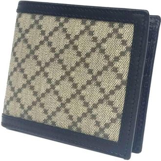 Gucci Beige Black Canvas Leather Wallet (Bi-Fold) (Pre-Owned)